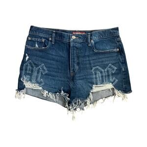 Lucky Legend Brand ACDC Distressed Mom High Rise Denim Shorts Size 14/32